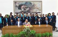 PM accords reception to women cricketers at Gonobhaban