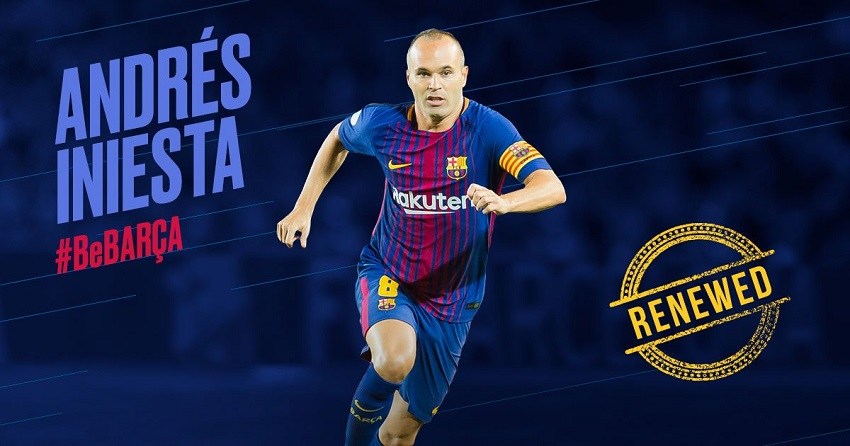 Iniesta signs lifetime contract with Barcelona